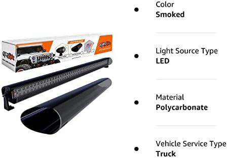 כיסוי בר אור של Aerolidz - משתיק רעש ורוח לשריקת ג'יפ/משאיות - נורות LED כפולות | כיסוי מוט אור ישר - UV פוליקרבונט